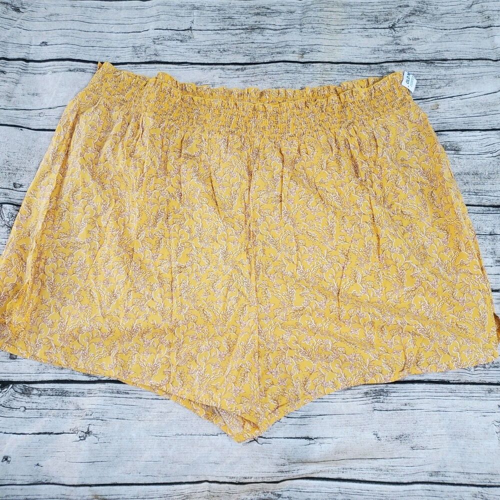 Old Navy Pull On Shorts Lounge Yellow Plus Size 4X Stretch Waist NWT